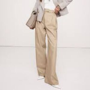 BR Banana Republic Tan Trouser Pants with Belt Size 6